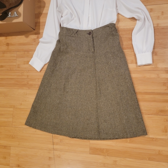 Vintage H&M brown pinstripe skirt size 6 - Picture 4 of 7